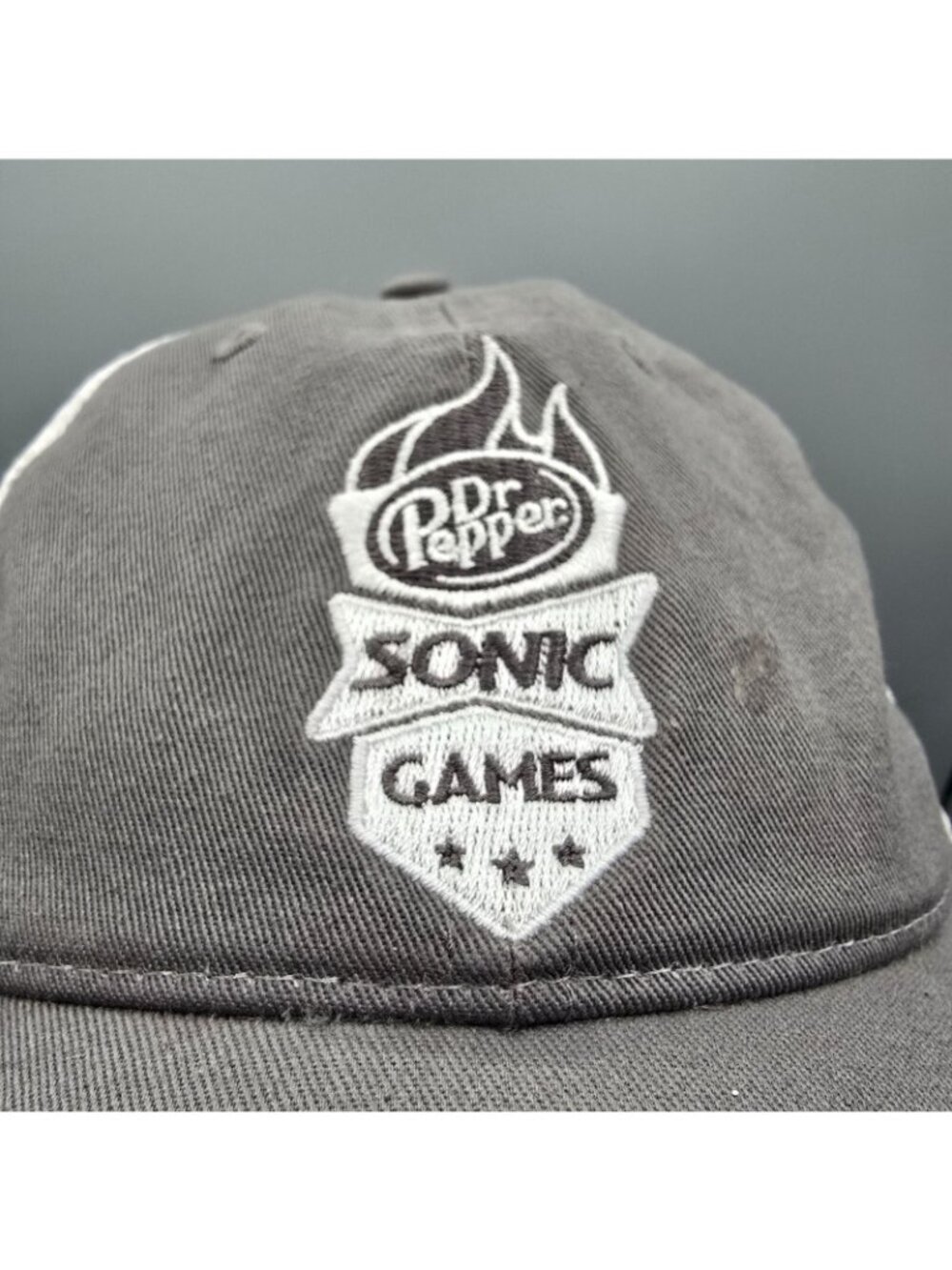 Dr Pepper Sonic Games 2023 Semifinalist Gray and White Mesh Back Dad Hat *Flaw - Picture 4 of 13
